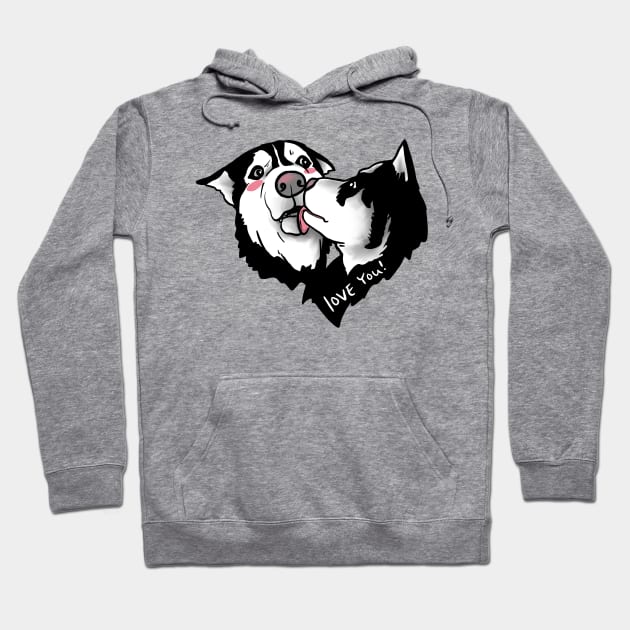 Awkward Siberian Husky Kiss Hoodie by Art Additive